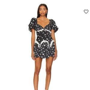For Love and Lemons Damaris Mini Dress in Black